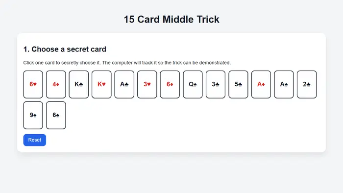 15 Card Middle Trick